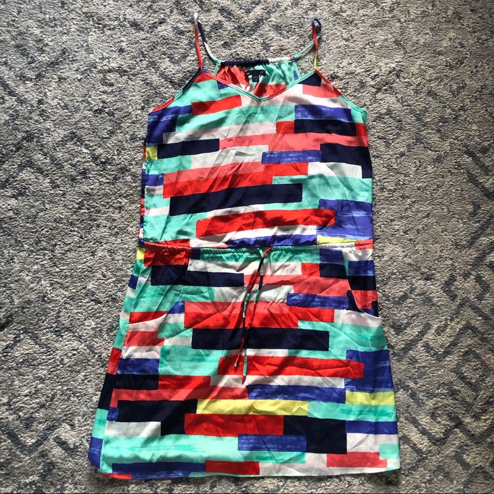 Gap Women's Multi-Color Striped Spaghetti Strap Dress Size M